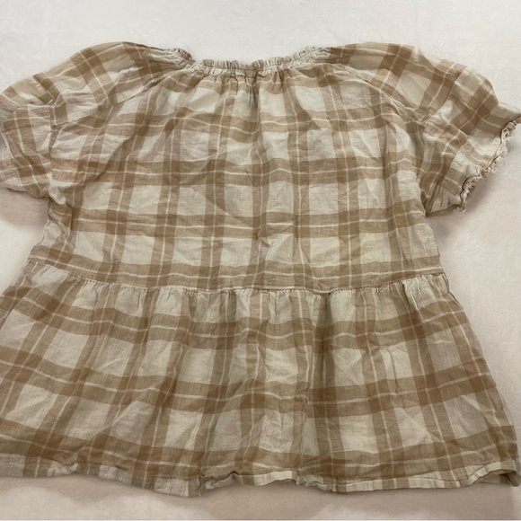 Anthropologie Pilcro & The Letterpress Bette Babydoll Blouse, Linen Blend - Picture 4 of 4